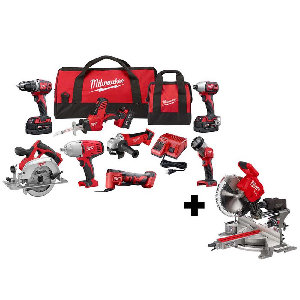 Milwaukee M18 18Volt LithiumIon Cordless Combo Kit (8Tool) with FUEL