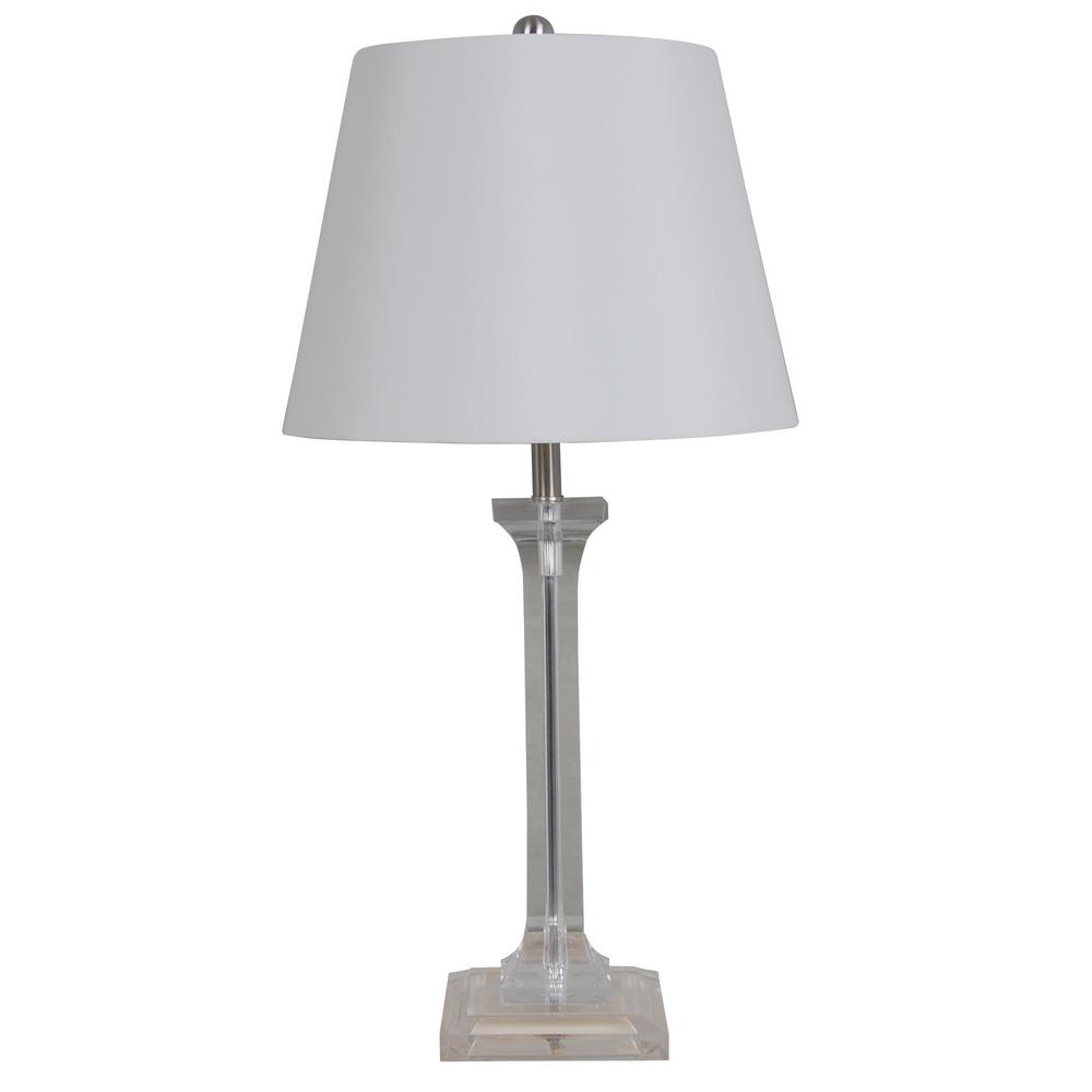 26 in. Clear Acrylic Table Lamp with Modified Drum Shade-19199-000