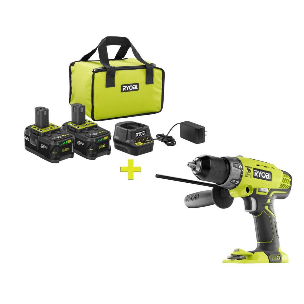 RYOBI 18Volt ONE+ High Capacity 4.0 Ah Battery (2Pack) Starter Kit