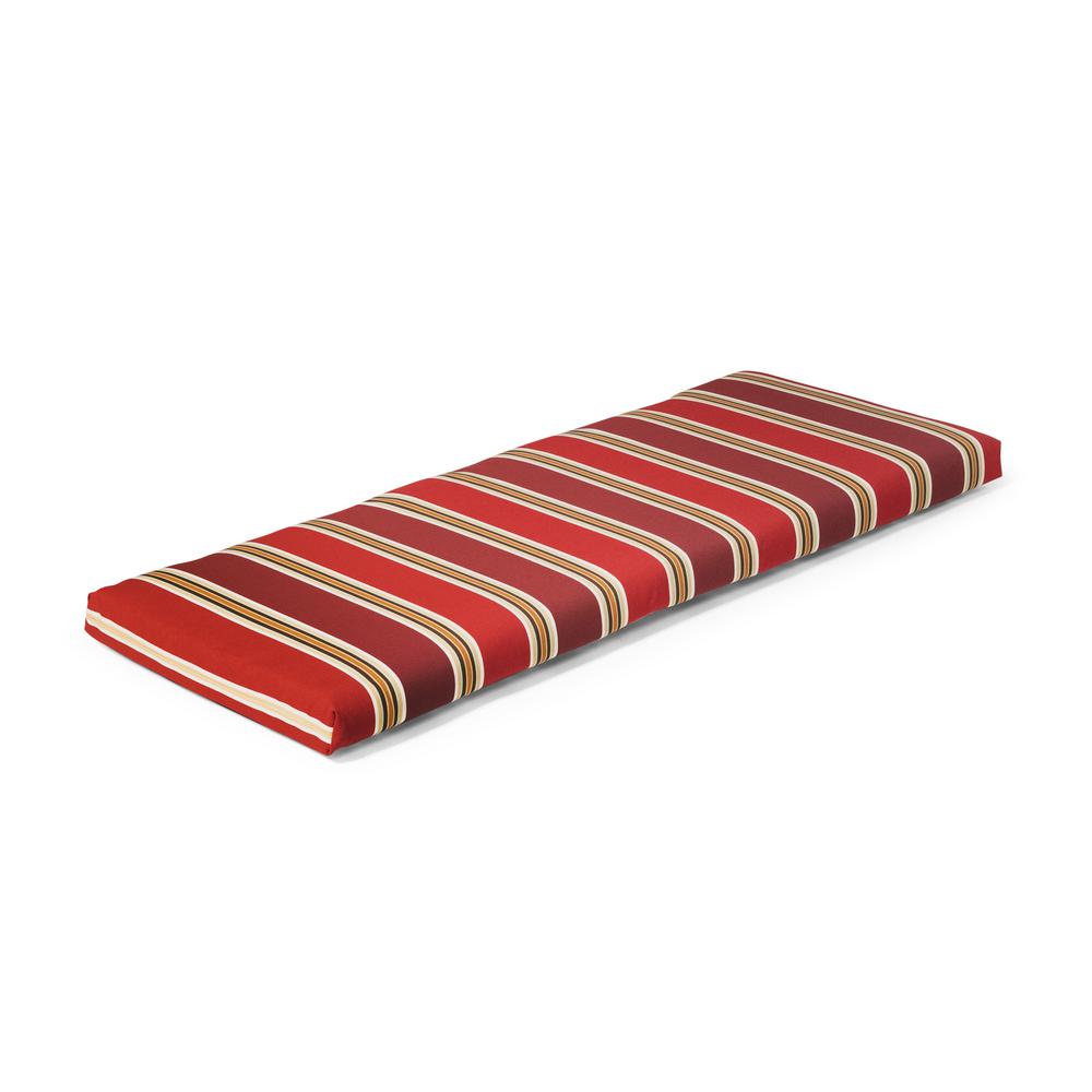 Unbranded 46.5 in. x 17.5 in. x 3 in. Chili Stripe Outdoor Bench