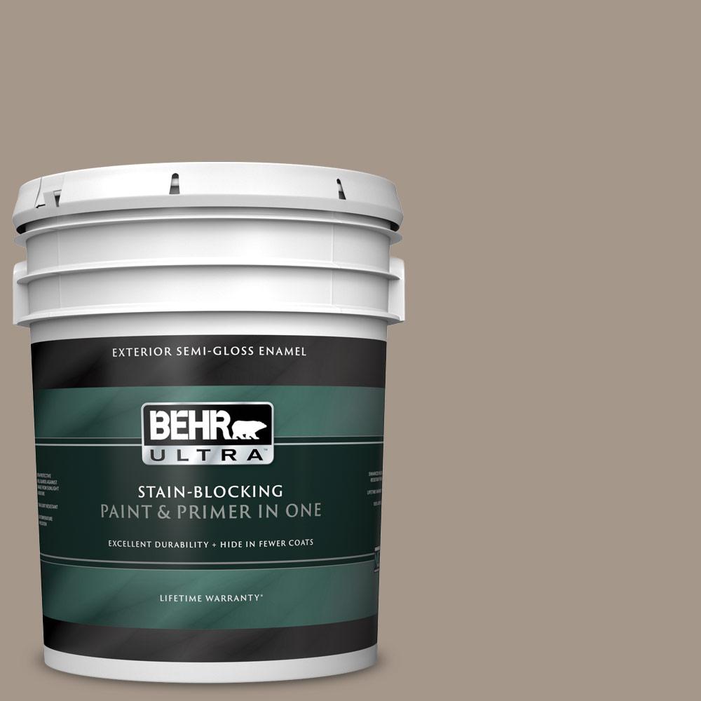 BEHR ULTRA 5 gal. N2204 Shiitake SemiGloss Enamel Exterior Paint and