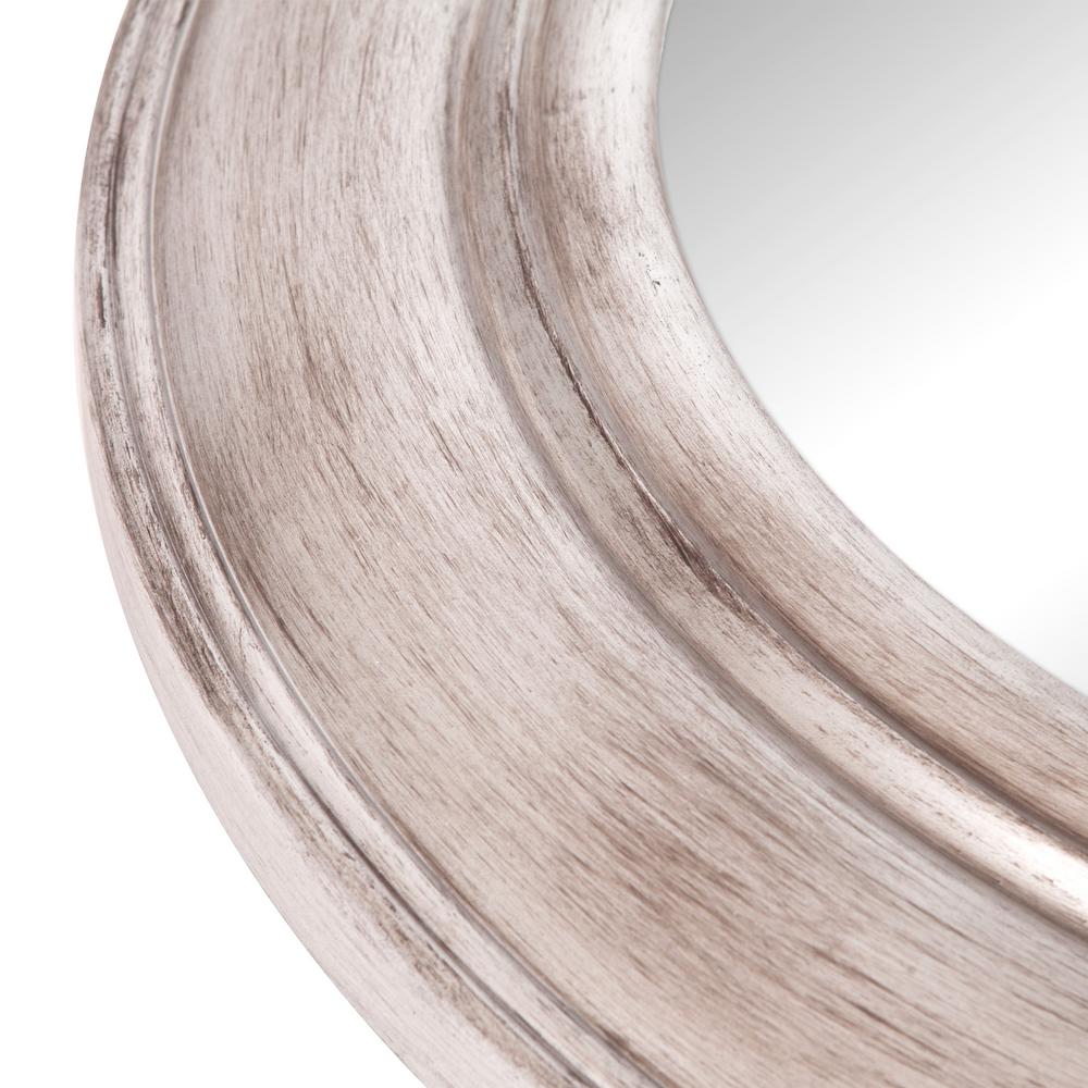 Pinnacle Port Hole Round Pewter Silver Decorative Mirror