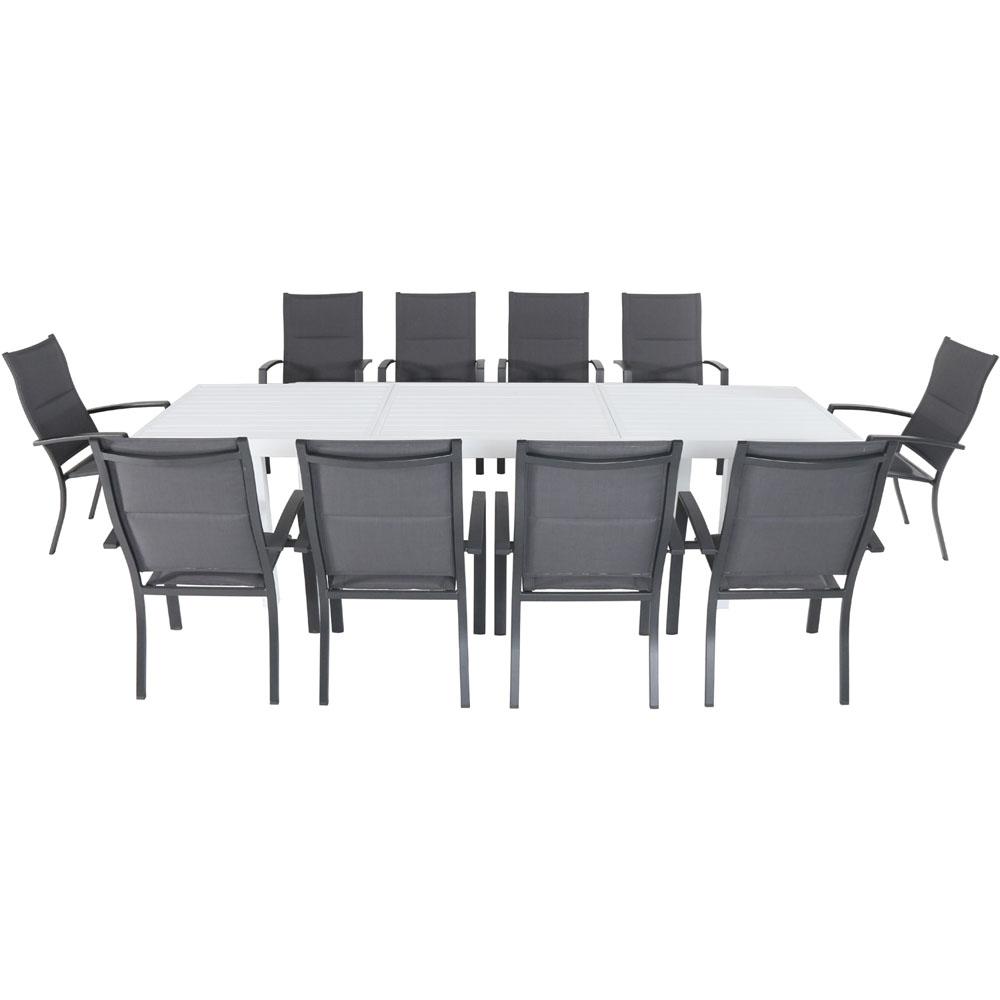 Hanover Del Mar 11 Piece Aluminum Outdoor Dining Set With 10