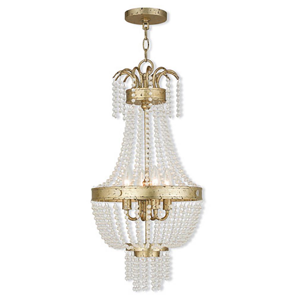 Livex Lighting Valentina 4 Light Winter Gold Pendant 51854 28 The Livex Lighting Valentina 4 Light Winter Gold Pendant