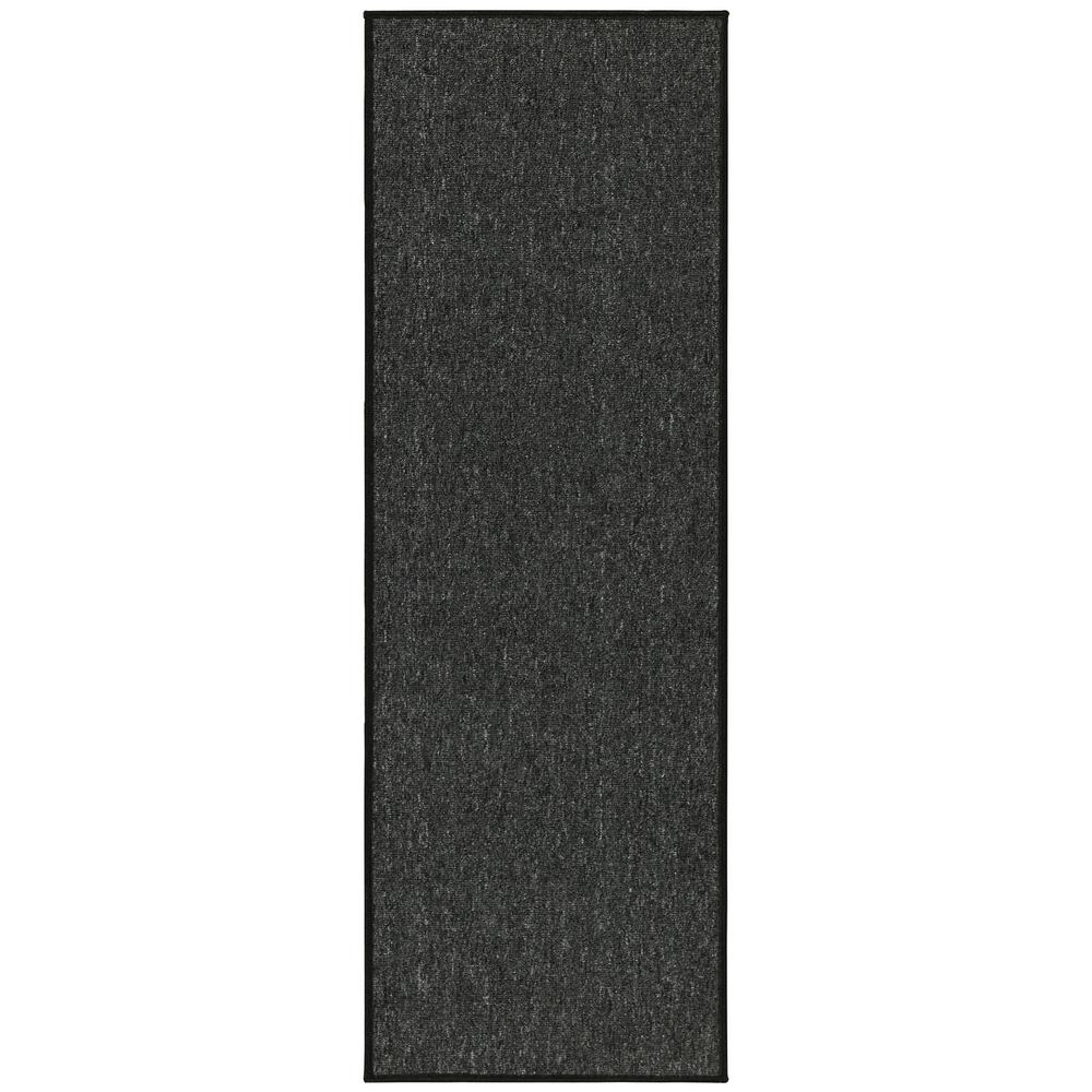 Ottomanson Oscar Collection Charcoal 20 in. x 59 in. Solid Runner Rug