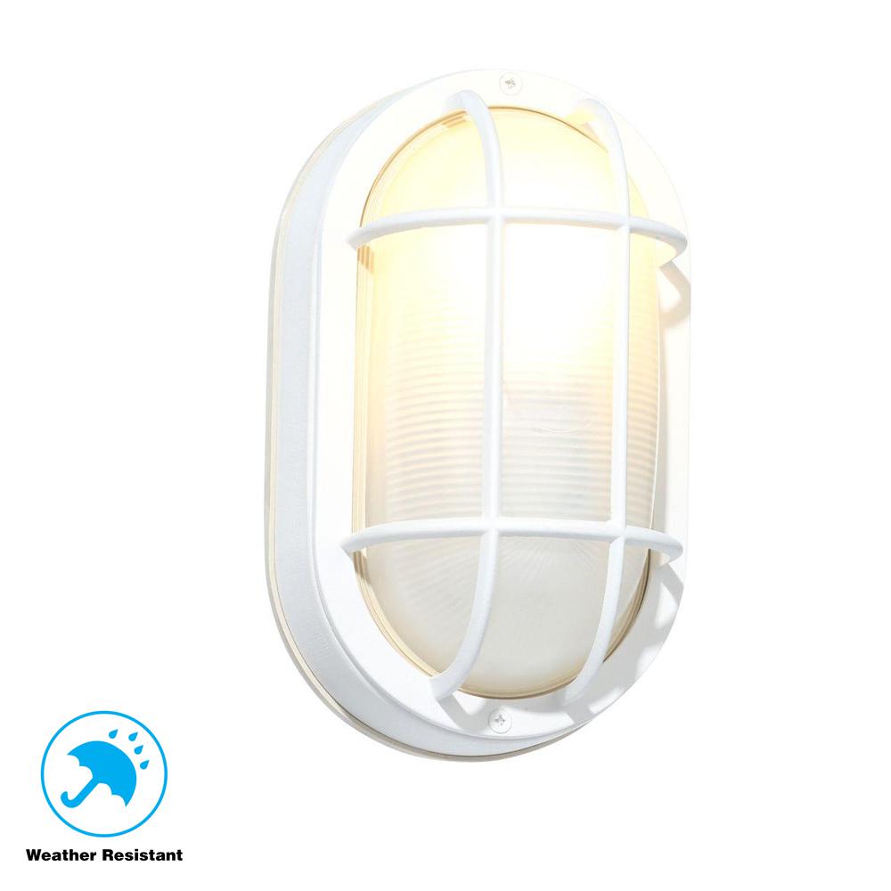 Bulkhead Lights Waterproof Outdoor Wall Lighting White Outdoor Oval Bulkhead Wall Light
