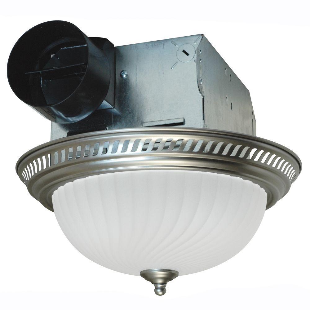 Bathroom Ceiling Lights With Exhaust Fans       : NuTone Decorative Brushed Nickel 80 CFM Ceiling Bathroom ... / I'll be remodeling my bathrooms soon and will be popping the flat ceilings and creating vaulted ones so that the bathrooms look and feel bigger and.