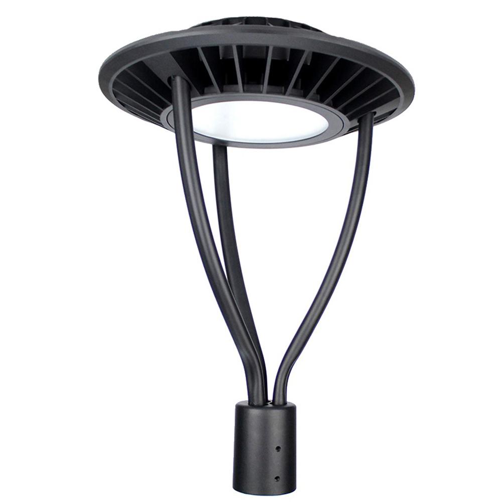 Post Lighting Outdoor The Home Depot Post Top 80 Watt Black Integrated Led Pole Light
