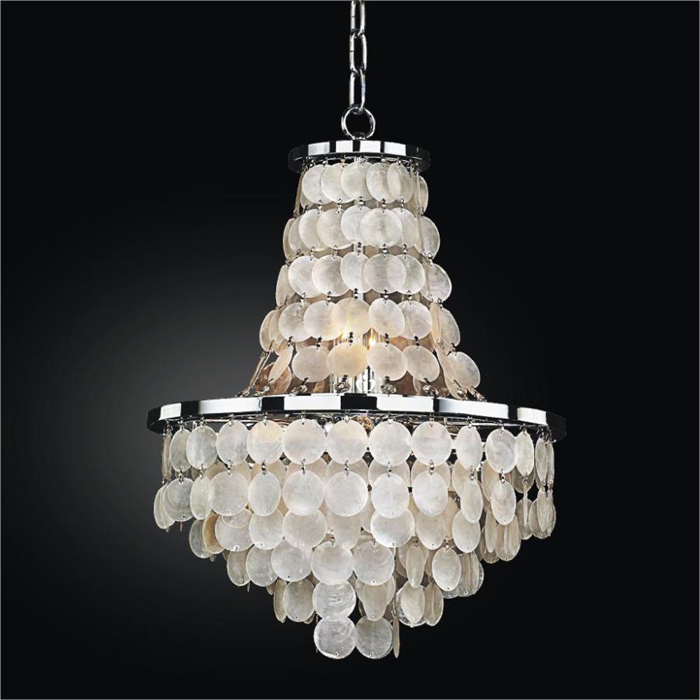 Glow Lighting Bayside 8 Light Capiz Shell And Chrome Chandelier Light Capiz Shell And Chrome Chandelier