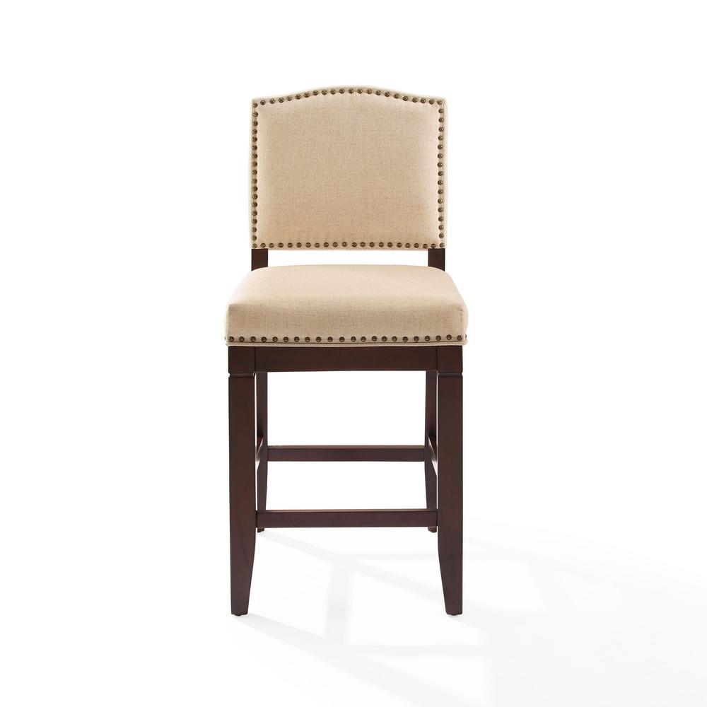 Noble House Lopez 26 In Ivory Leather Counter Stool Set Of 2 Bryson 26 In Counter Stool Gany With Oatmeal Cushion