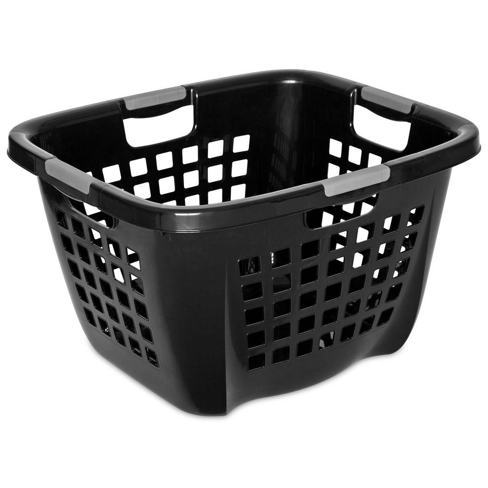 black laundry bin