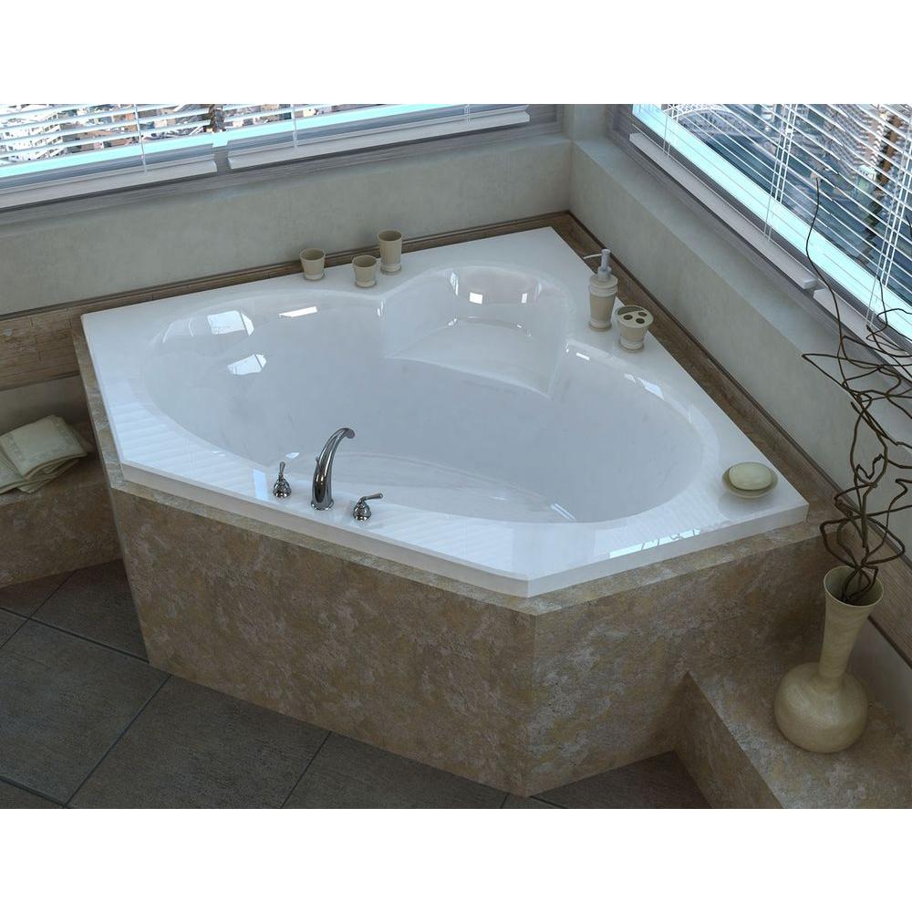Universal Tubs Malachite 5 Ft Acrylic Center Drain Corner Drop In Non Whirlpool Bathtub In White