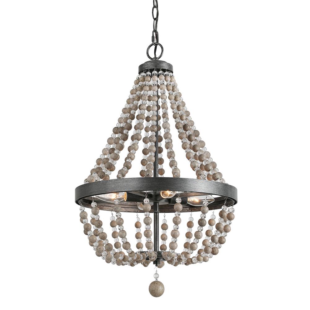 Lnc 4 Light Black 16 In Wood Bead Empire Bohemian Lighting Wood Bead Empire Bohemian Lighting