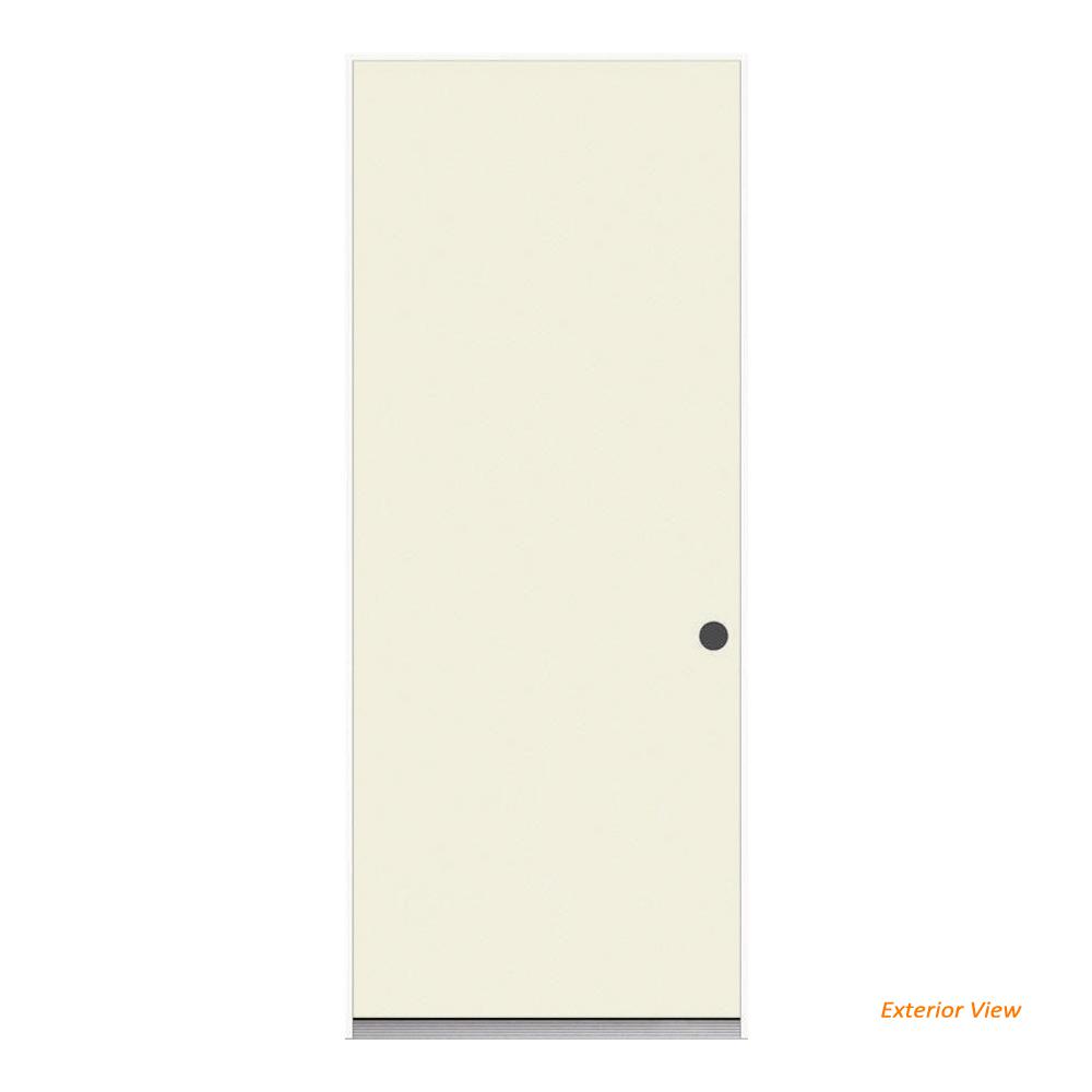 Jeld Wen 30 In X 80 Flush Primed Steel Prehung Left Hand 30 In X 80 Flush Primed Steel Prehung Left Hand Inswing Front Door