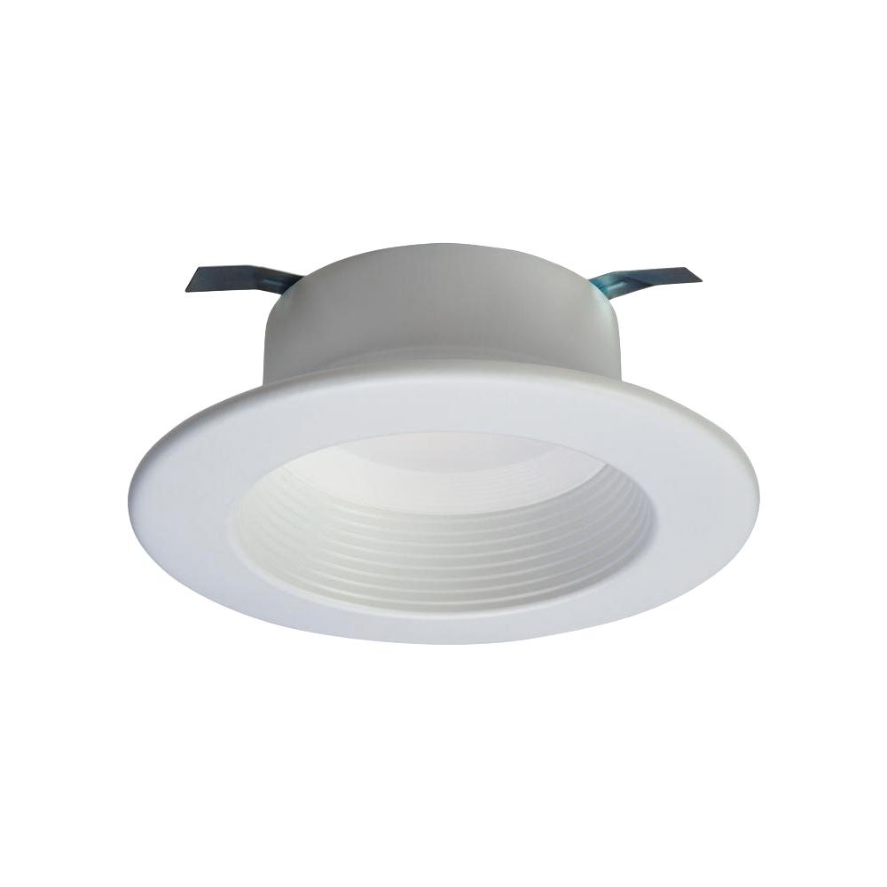 Halo Rl 4 In White Integrated Led Recessed Ceiling Light Fixture Retrofit Baffle Trim With 90 Cri 2700k Warm White