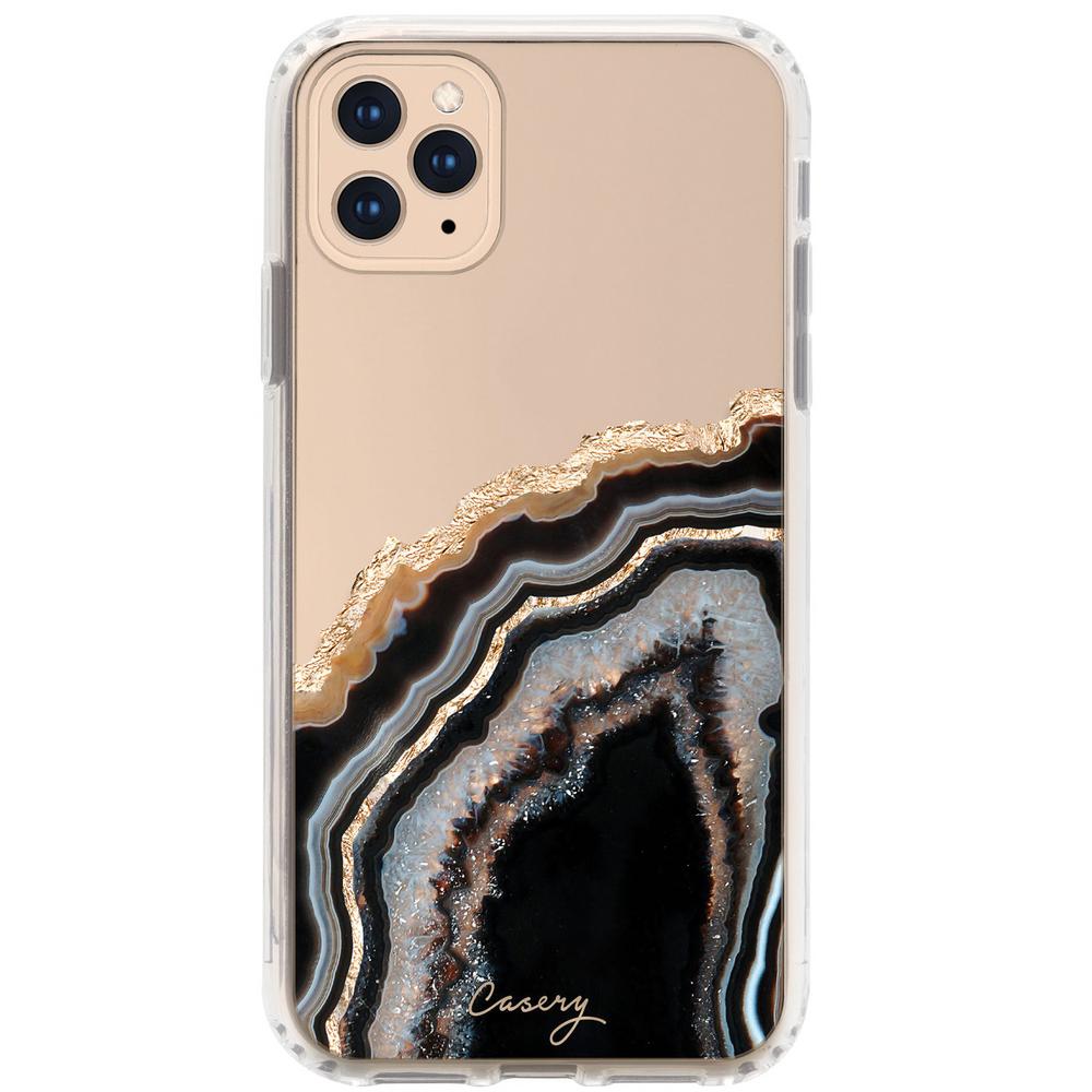 Casery Agate Case For Iphone 11 Pro Max In Black And Gold 11promh