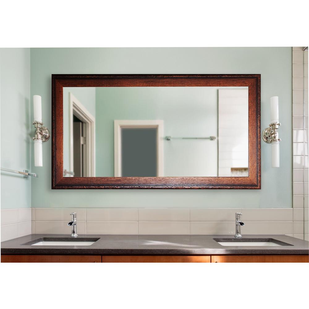 Unbranded 30 In W X 59 In H Framed Rectangular Bathroom Vanity Mirror In Medium Brown Wood Dv052s The Home Depot