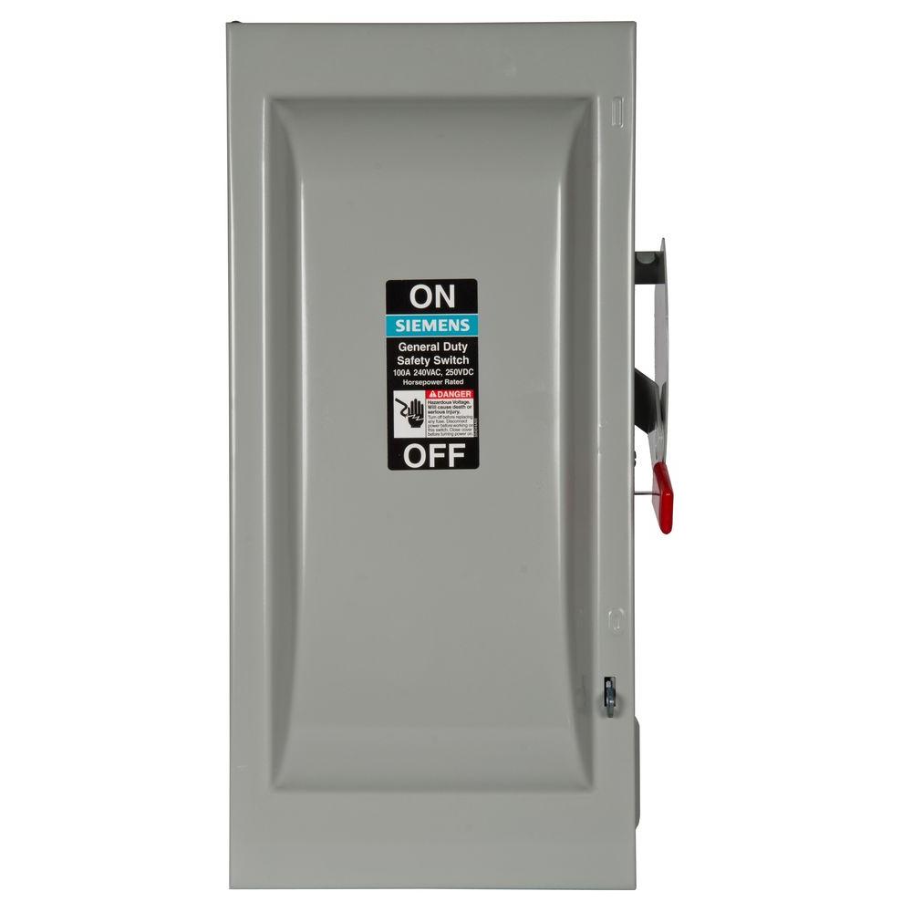 100 Amp Disconnect >> Square D 100 Amp 240 Volt 3 Pole 3 Phase Non Fusible Outdoor General 100 Amp Disconnect >> Square D 100 Amp 240 Volt 3 Pole 3 Phase Non Fusible Outdoor General