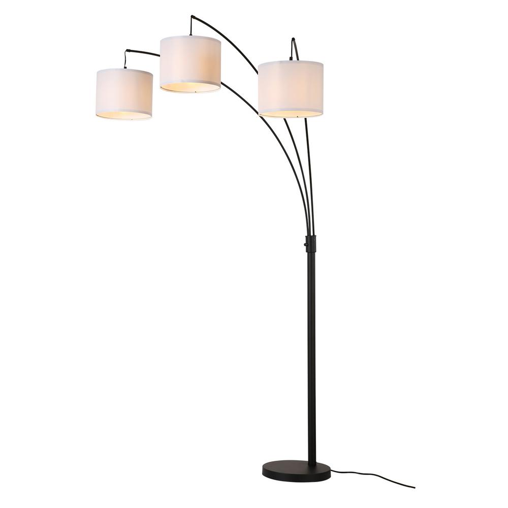 Cedar Hill 75 In 3 Light Black Tree Floor Lamp 410708 The Home Depot 3 Light Black Tree Floor Lamp, Floor Lamps Home Depot