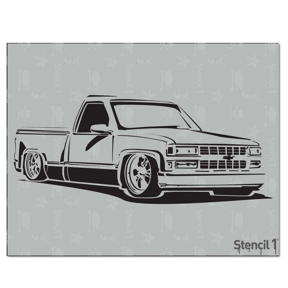 Download Stencil1 Lowrider Truck Stencil-S1_01_46 - The Home Depot