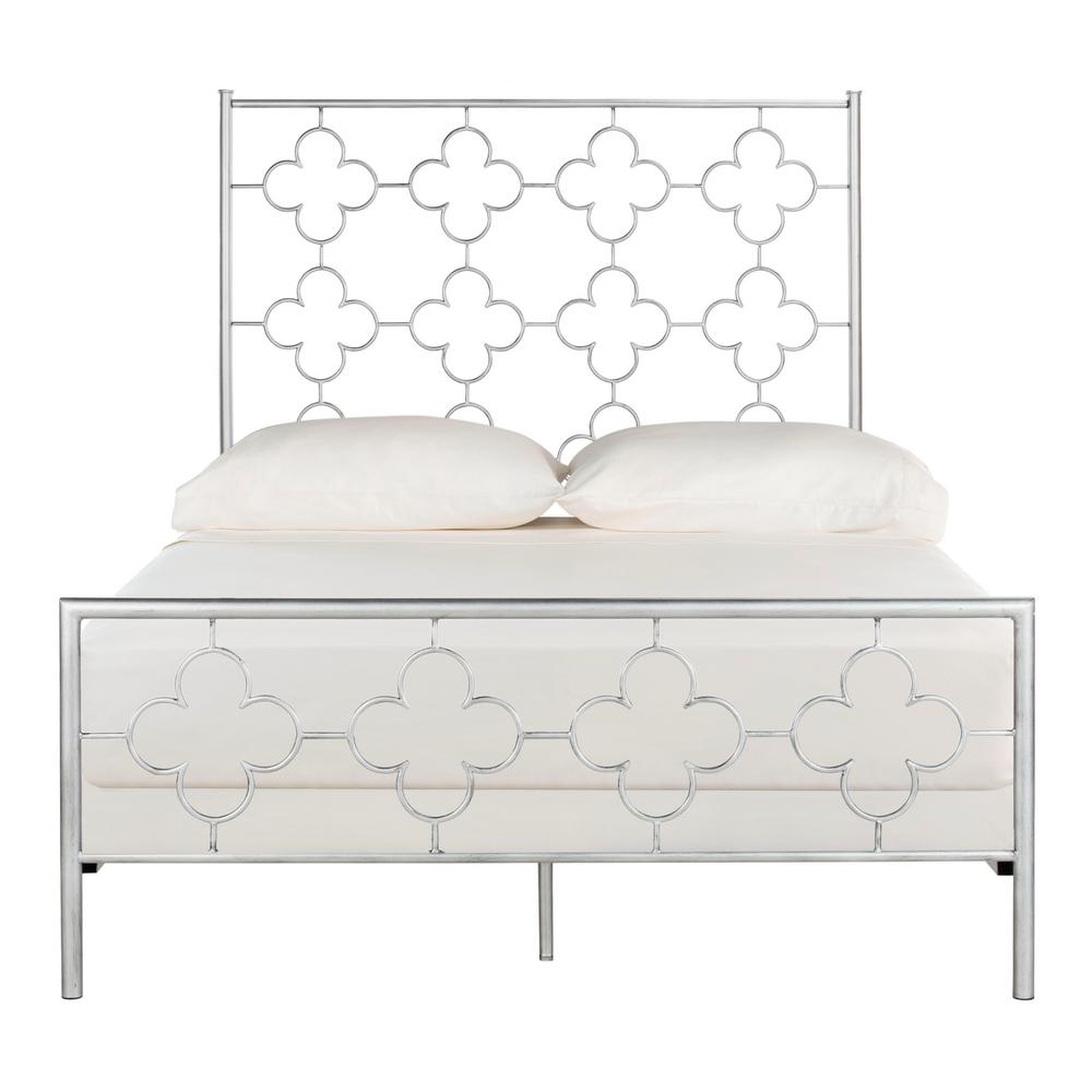 Morris Lattice Metal Antique Silver Full Bed Fox6297b F The Home Morris Lattice Metal Antique Silver