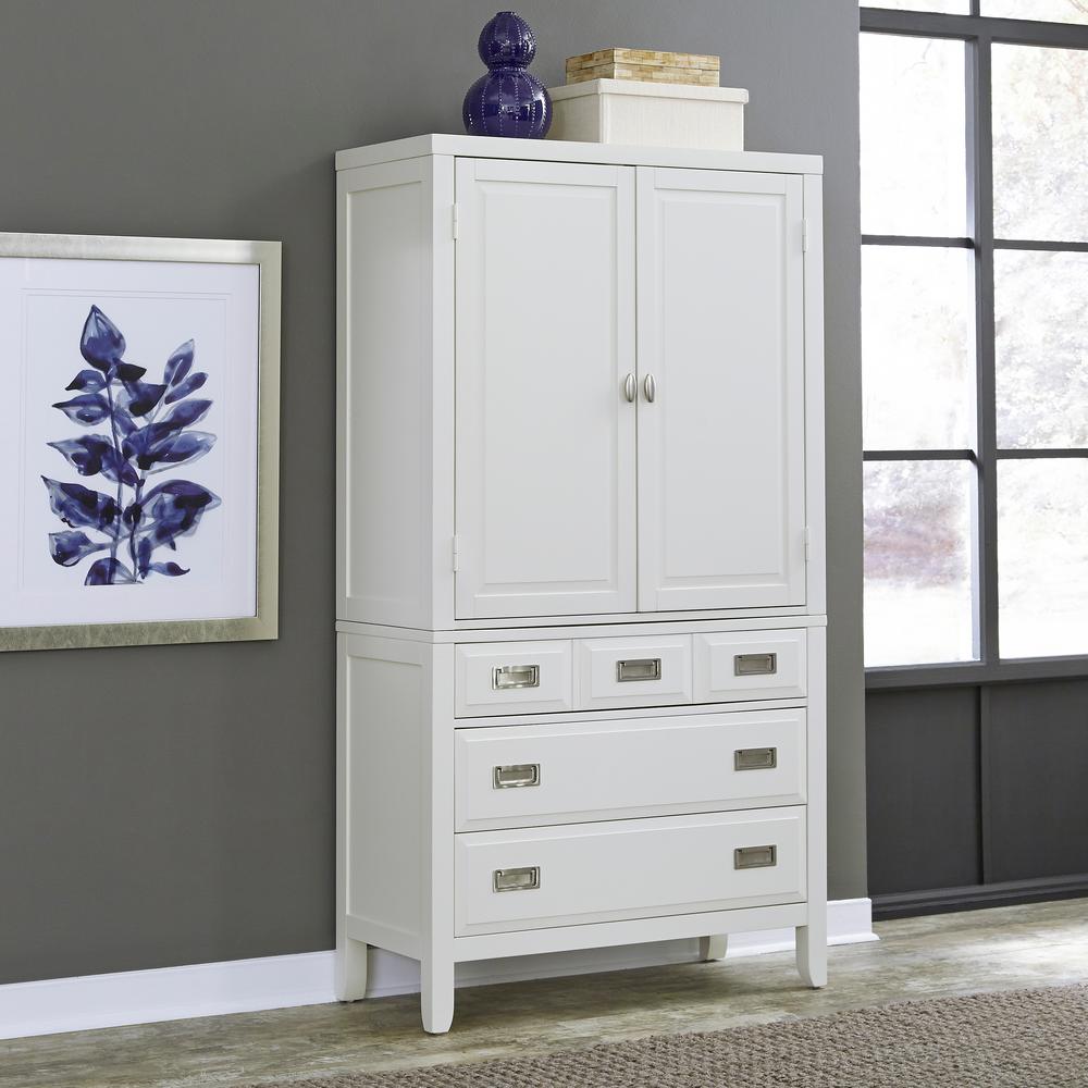 Home Styles Newport White Armoire-5515-45 - The Home Depot
