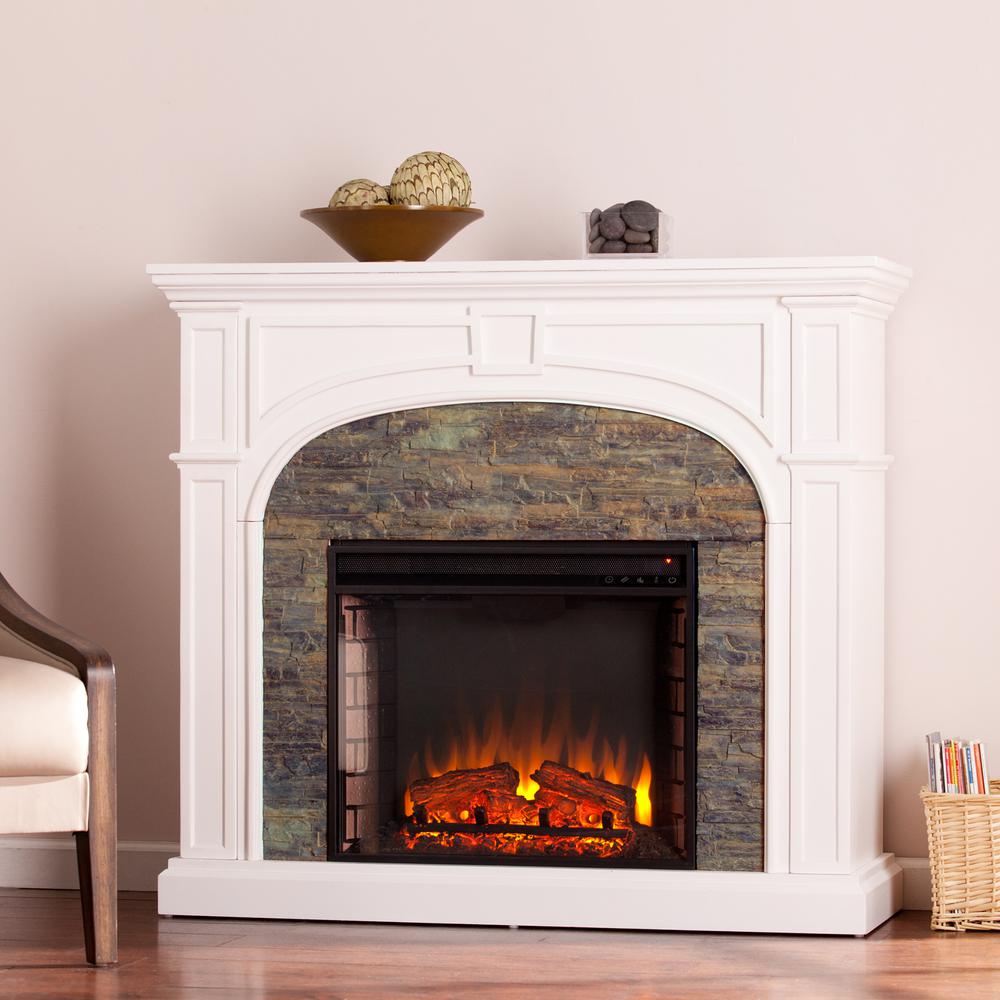 Granby 45 75 In W Stacked Stone Effect Electric Fireplace In