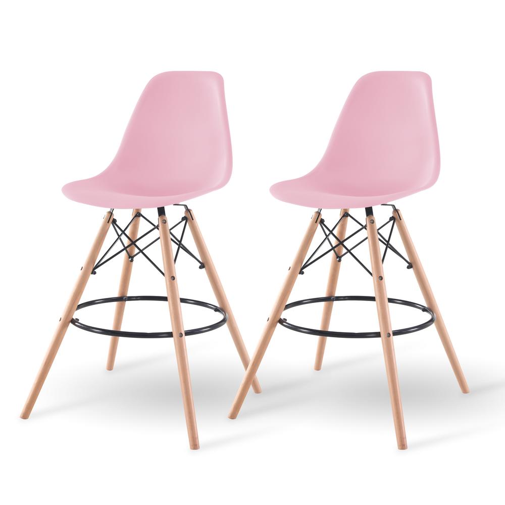 Low Back Iris Pink Bar Stools Kitchen Dining Room Pink Bar Stool Set Of 2