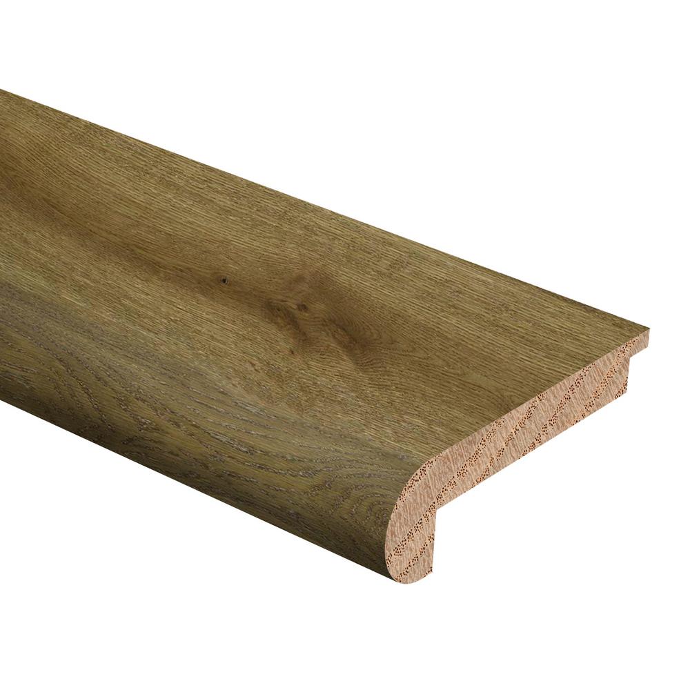 Zamma Elegant Home Caramel Oak 9 16 In Thick X 2 3 4 Wide 94 Length Hardwood Stair Nose Molding