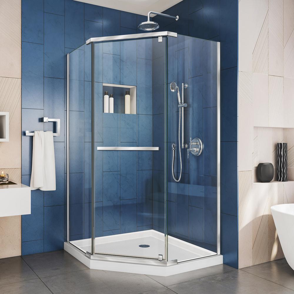 Dreamline Prism 40 18 In X 40 18 In X 72 In Semi Frameless Neo Angle Pivot Shower Enclosure