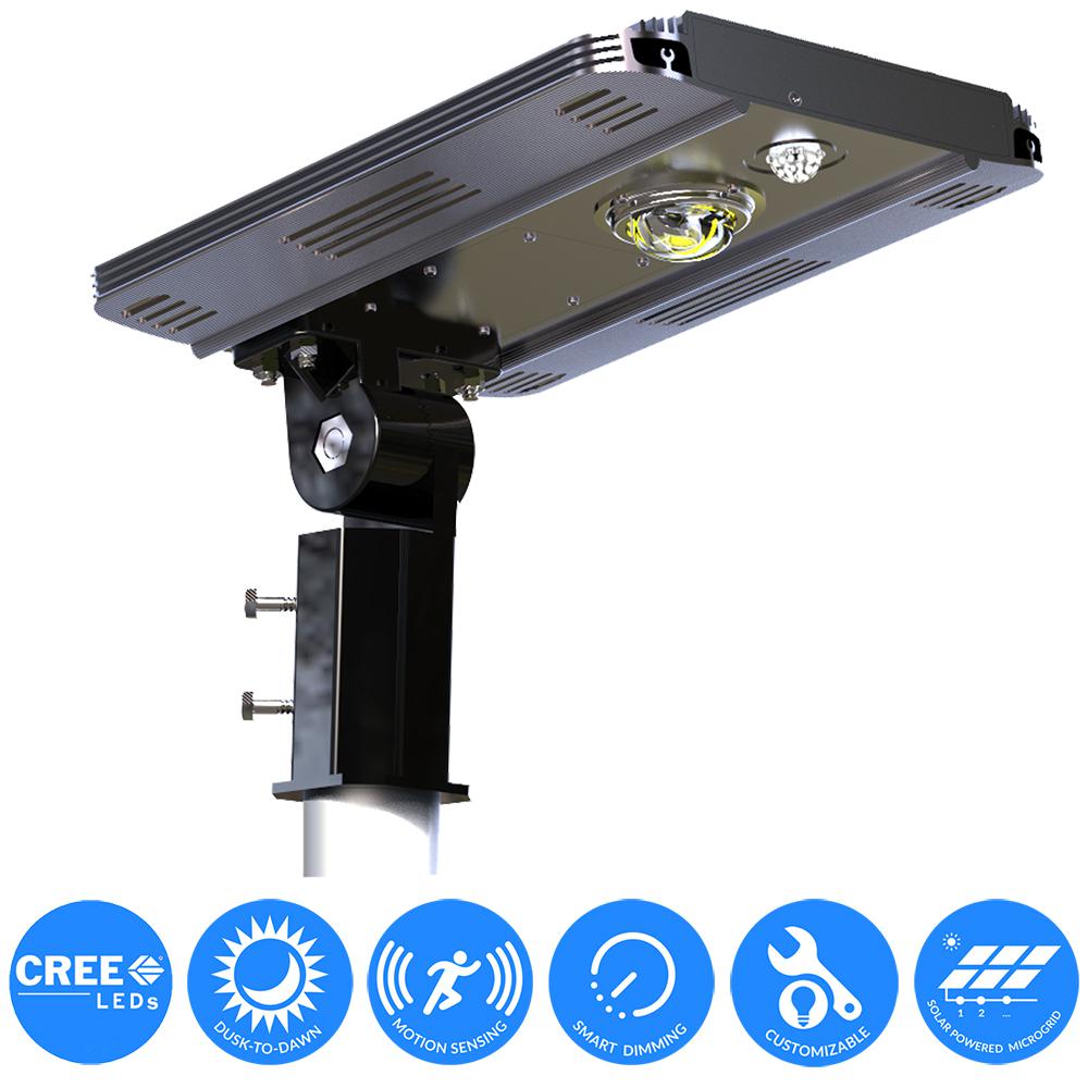 Dusk To Dawn Solar Outdoor Security Lighting Solar Power Smart Led Street Light For Commercial And Residential Parking Lots Bike Paths