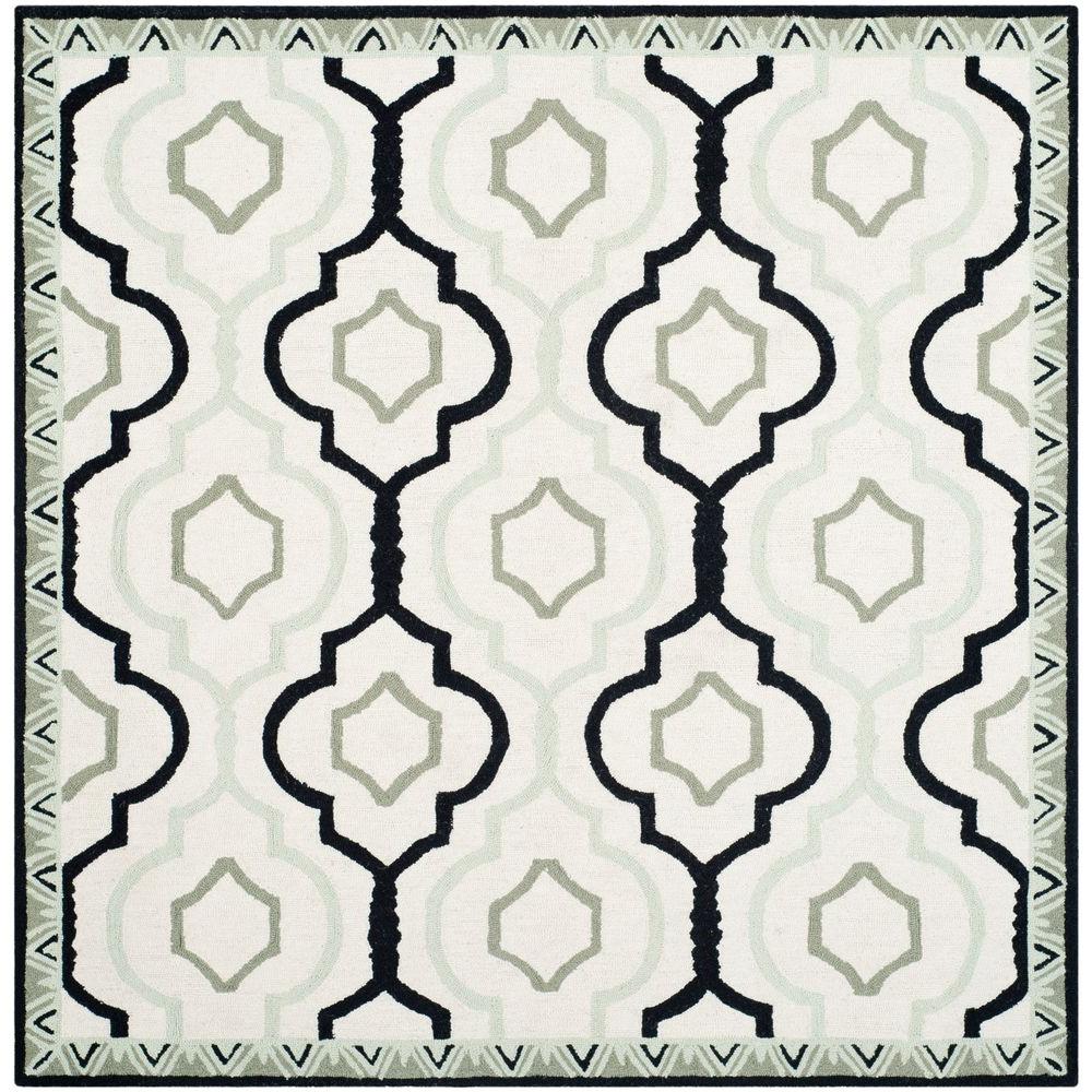 Safavieh Chelsea Ivory Black 6 Ft X Square Area Rug Hk740a Safavieh Chelsea Ivory Black 6 Ft X Square Area Rug