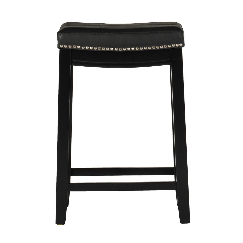 Linon Home Decor Claridge 26 In Black Cushioned Counter Stool 55815blk01u The Home Depot