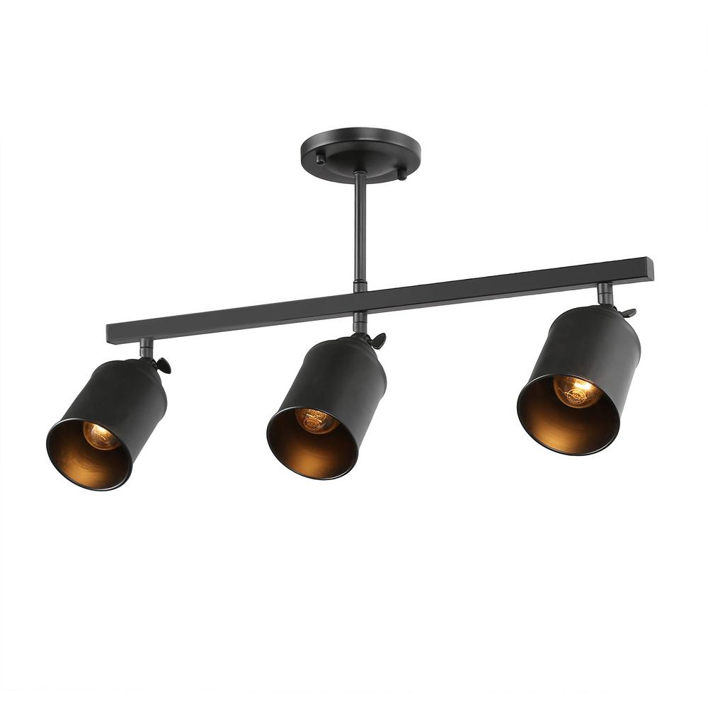 Lnc Chait 1 8 Ft 3 Light Black Fixed Track Lighting Kit Lnc Chait 1 8 Ft 3 Light Black Fixed Track Lighting Kit