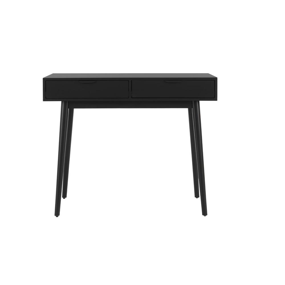 Stylewell Amerlin Black Wood Vanity Desk 39 37 In W X 31 50 In H Dk1807222 Blk The Home Depot