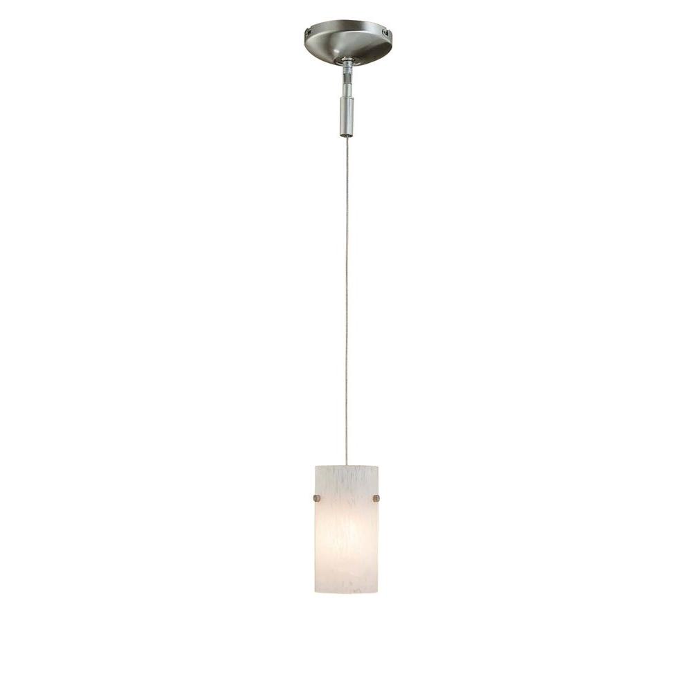 Hampton Bay Halogen Pendant Lights Lighting The Home Depot 1 Light Brushed Steel Pendant