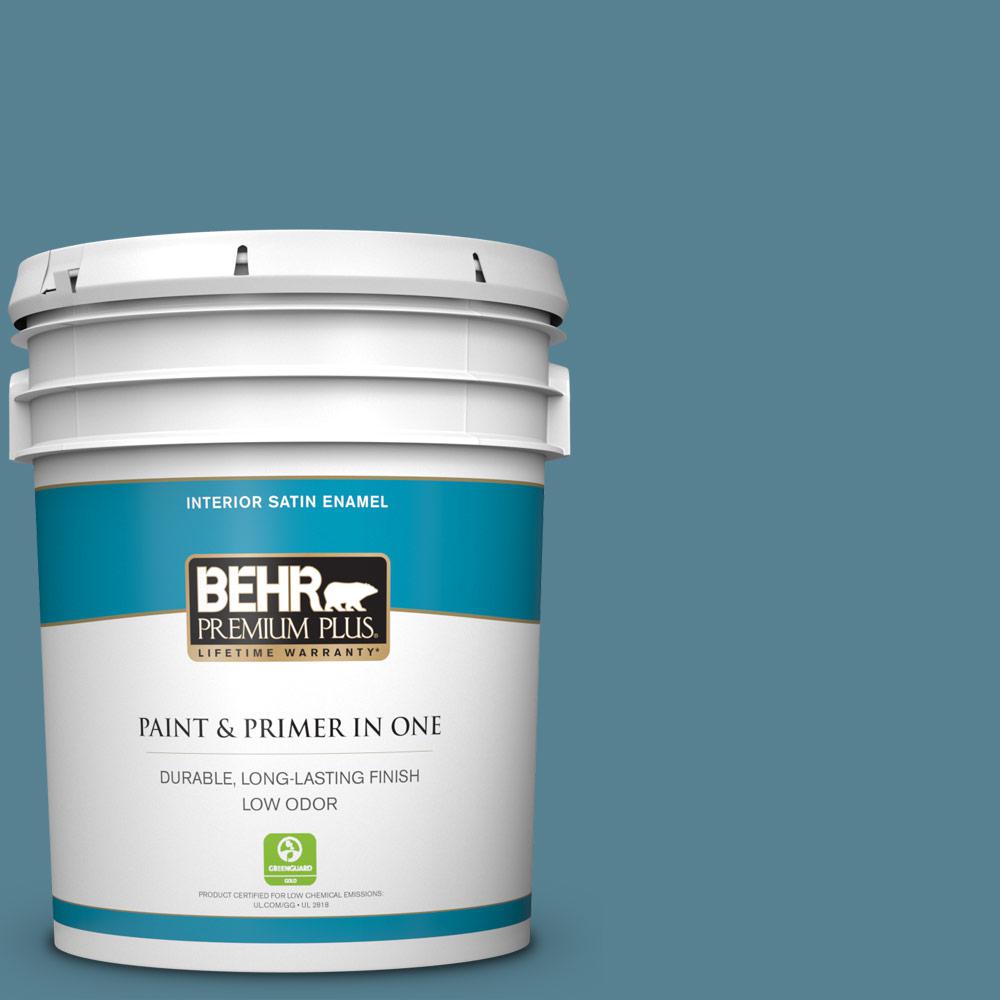 BEHR Premium Plus 5 Gal S470 5 Blueprint Satin Enamel Low Odor   Blueprint Behr Premium Plus Paint Colors 740005 64 1000 