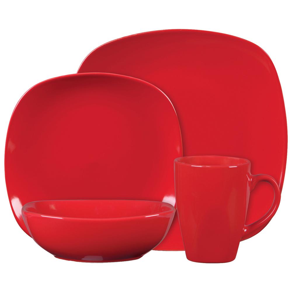 ESSENTIAL HOME Canby Park 16 Piece Red Dinnerware Set98594652M The