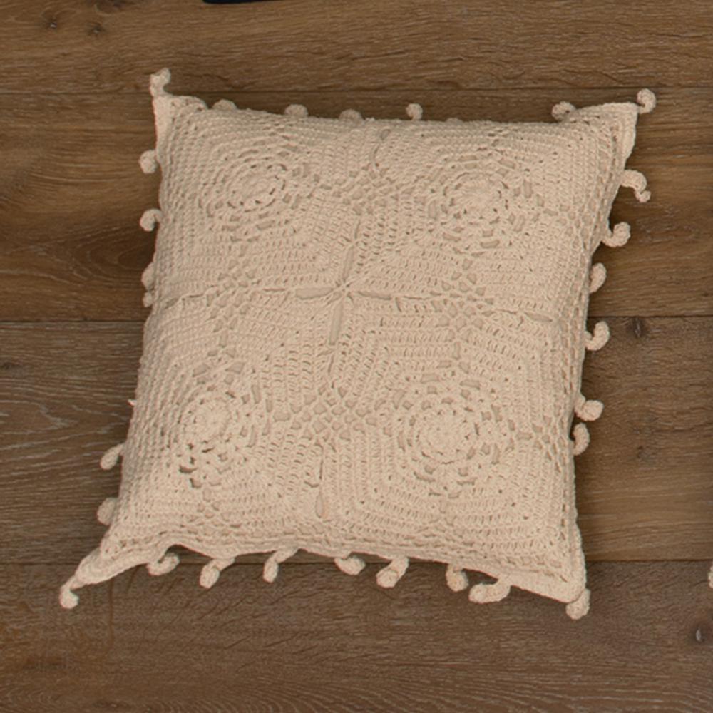 Heritage Lace Crochet Envy Natural Artisan Decorative PillowCEA1616NA