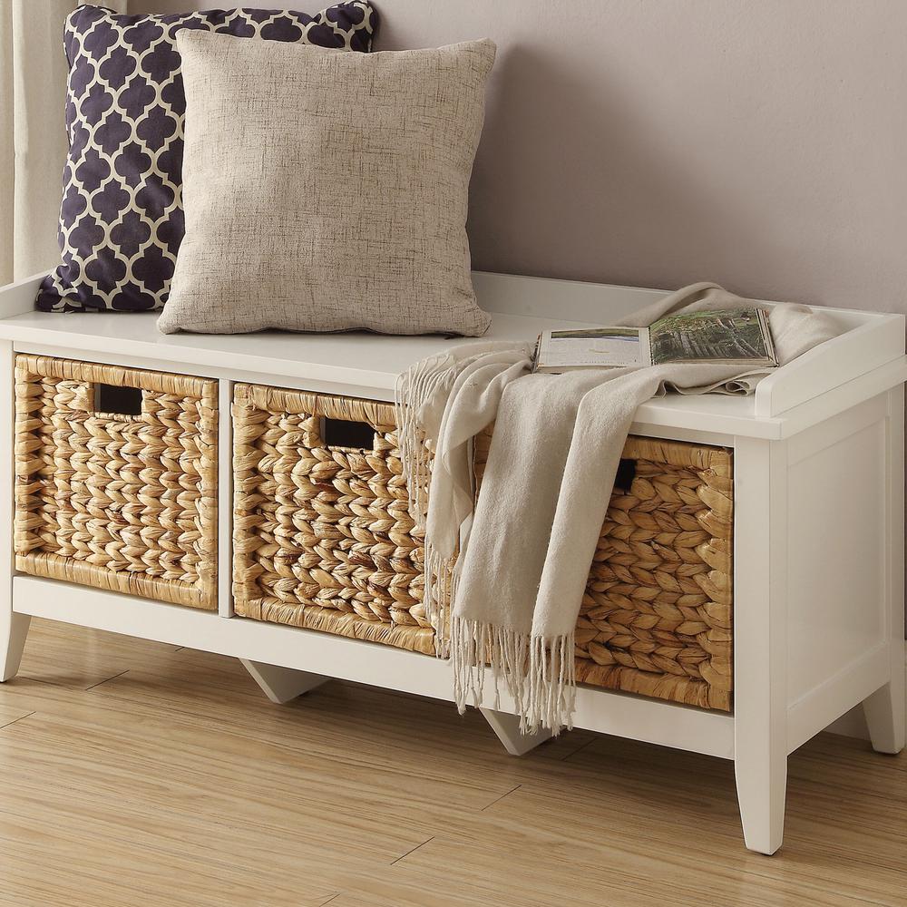 Venetian Worldwide Flavius White Storage Bench Va 96759 The Home