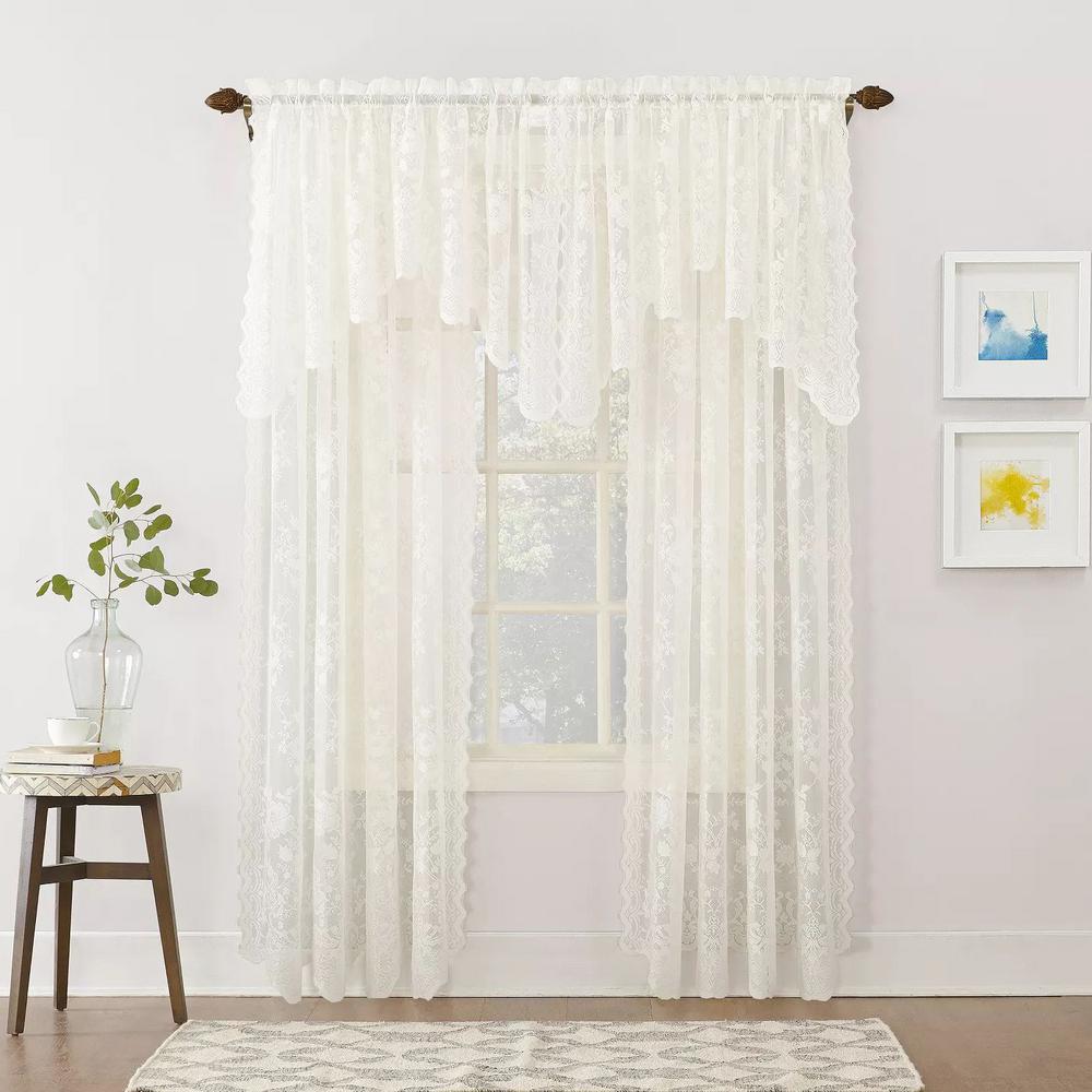 Lichtenberg Sheer Ivory Alison Lace Curtain Panel 58 In W X 63