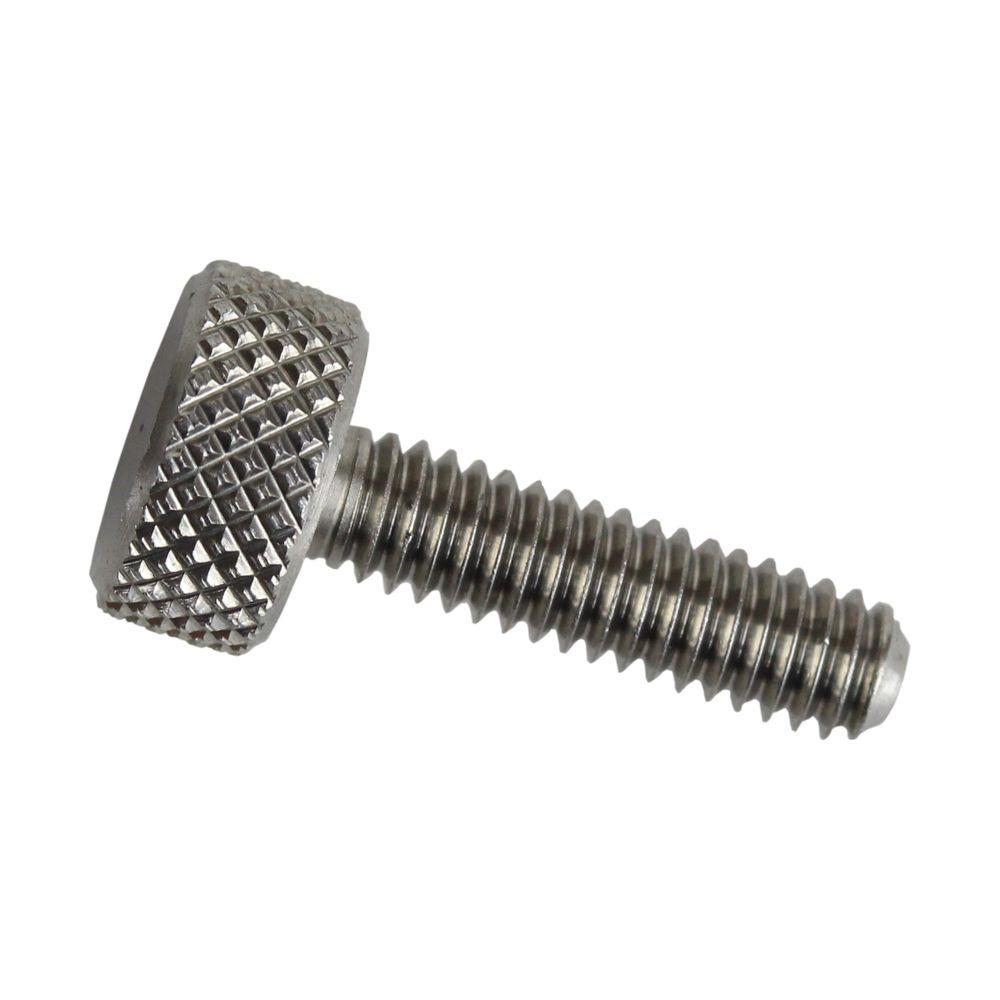 Raised Knurled-Head Thumb Screw Thread Size #8-32 18-8 Stainless Steel