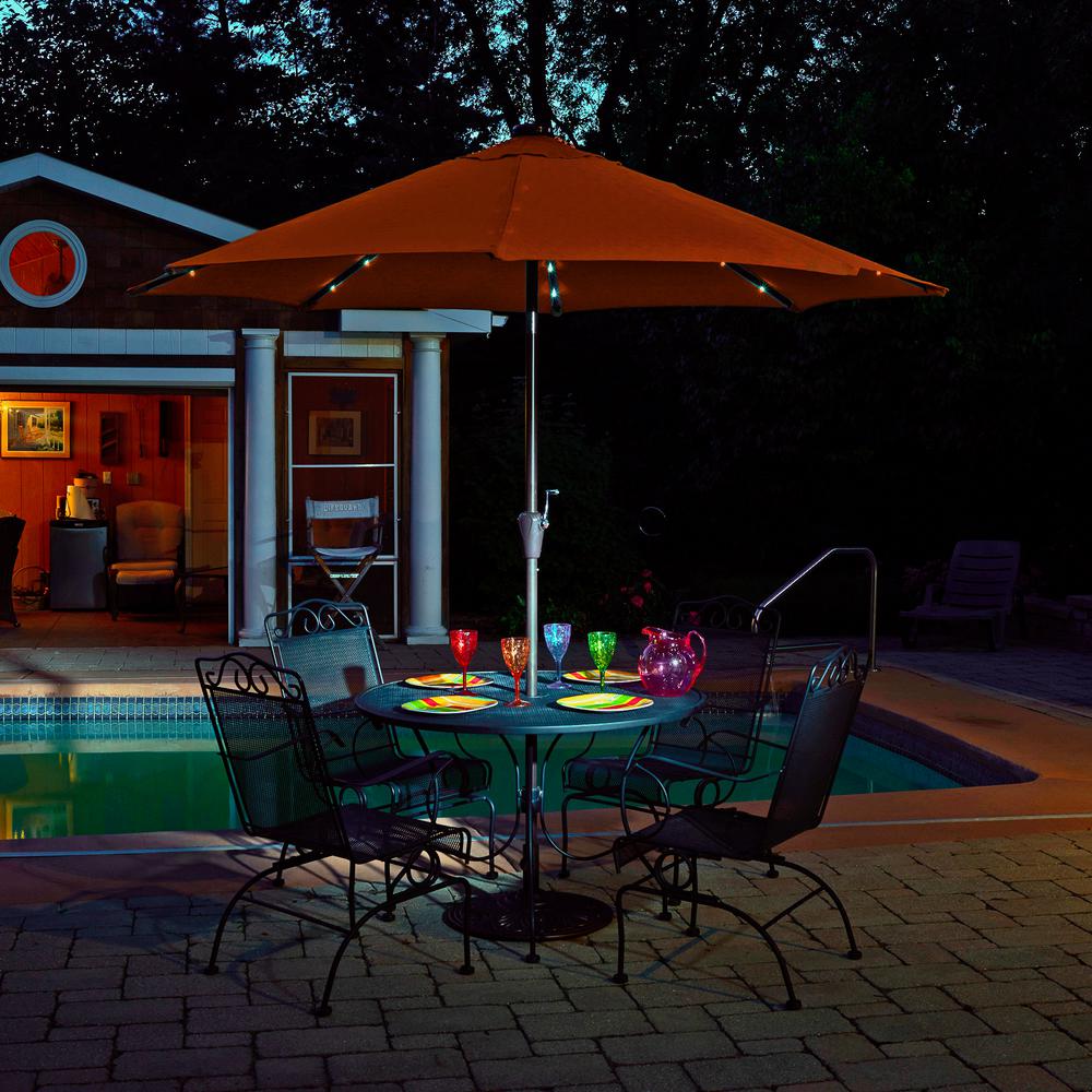 Island Umbrella Mirage Fiesta 9 Ft Market Solar Led Auto Tilt Patio In Terra Cotta Olefin Nu5424tc The Home Depot - Led Patio Table Umbrella Island Umbrella Mirage Fiesta 9 Ft Market Solar Led Auto Tilt Patio In Terra Cotta Olefin Nu5424tc The Home Depot - Led Patio Table Umbrella