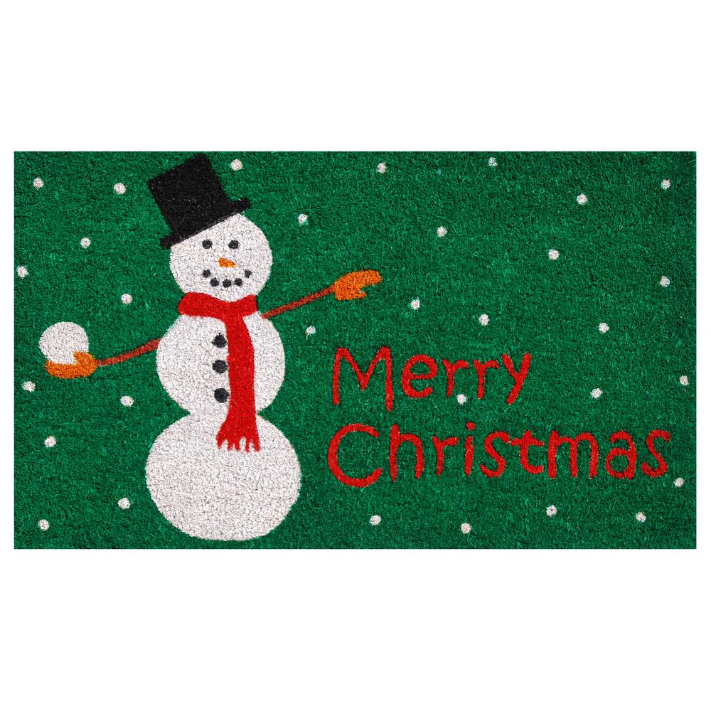 Home & More Christmas Snowman 17 in. x 29 in. Coir Door Mat101861729