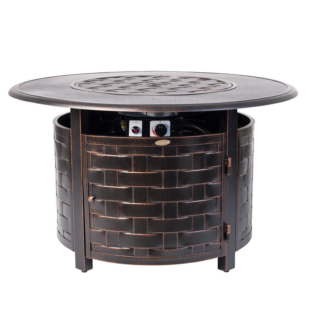 Fire Sense Armstrong 42 In X 24 In Round Aluminum Propane Fire