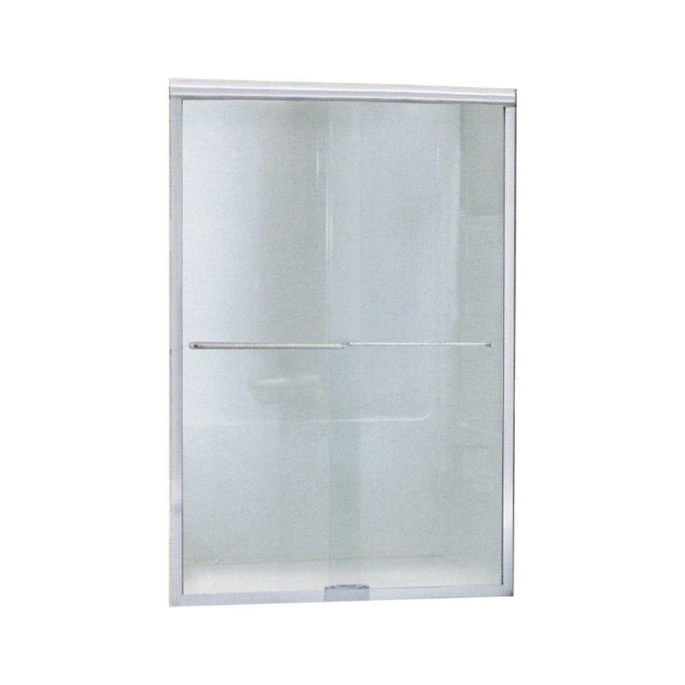 Sterling Finesse 45 1 2 In X 65 Semi Frameless Sliding Shower Door Silver With Handle