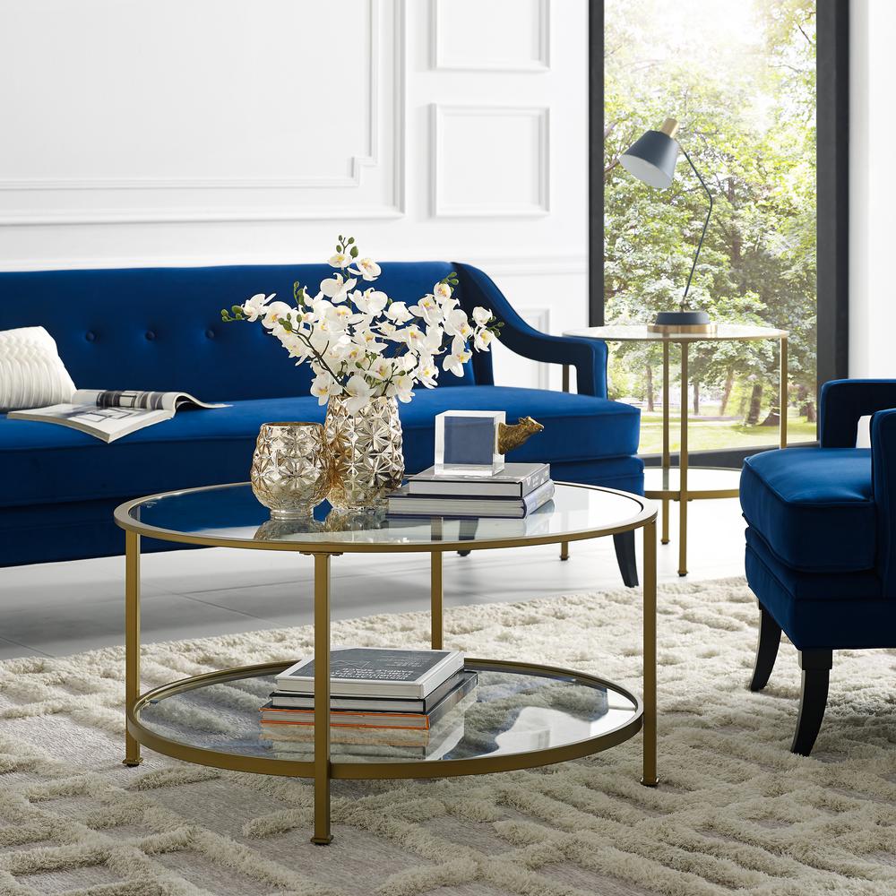 Crosley Aimee Gold Gl Coffee Table Cf1308 The Home Depot Crosley Aimee Gold Gl Coffee Table Cf1308 The Home Depot