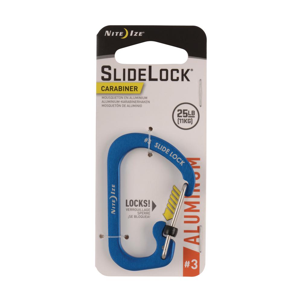 3-Pack Nite Ize SlideLock Carabiner #3 Black Stainless Steel Locking Biner