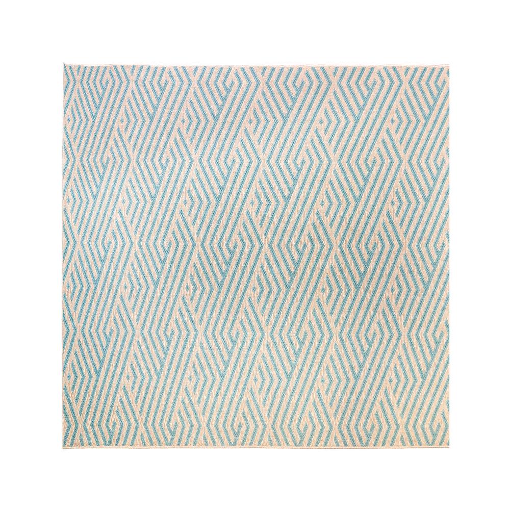 Studio By Brown Jordan Zig Zag Oasis 9 ft. x 9 ft. Striped Indoor/Outdoor Area Rug48214 The