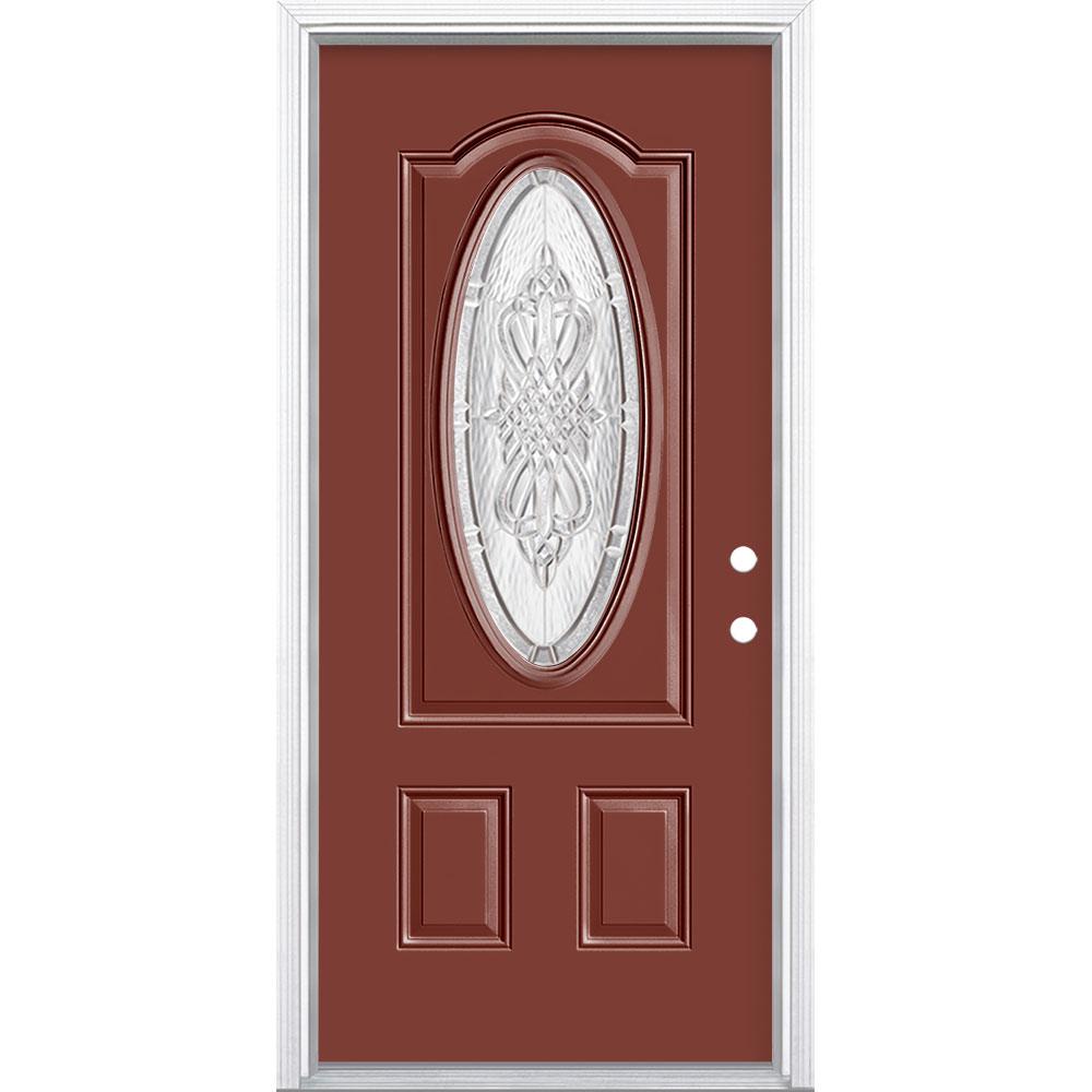 Masonite 36 in. x 80 in. New Haven 3/4 Oval Lite Left Hand